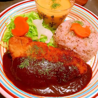 濃厚コク辛・きなこ味噌カレーとんかつ